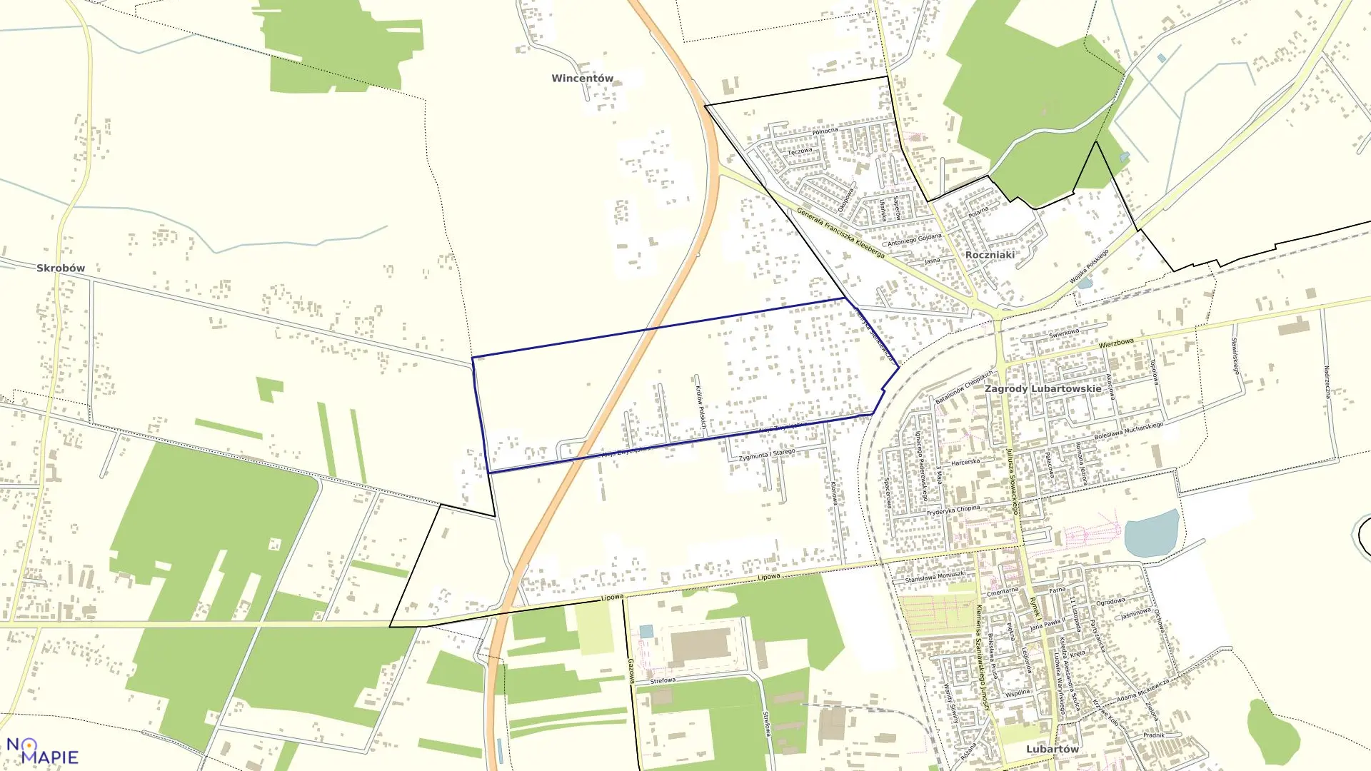 Mapa obrębu ALEJE ZWYCIĘSTWA w mieście Lubartów