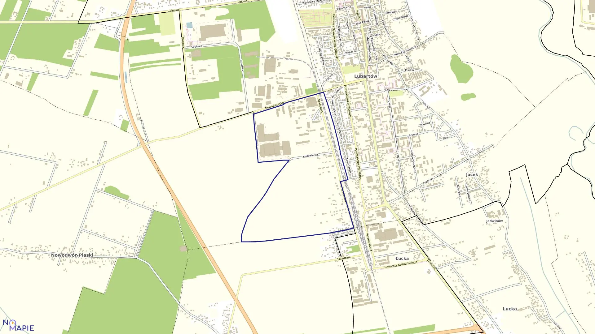 Mapa obrębu GLINIANKI w mieście Lubartów