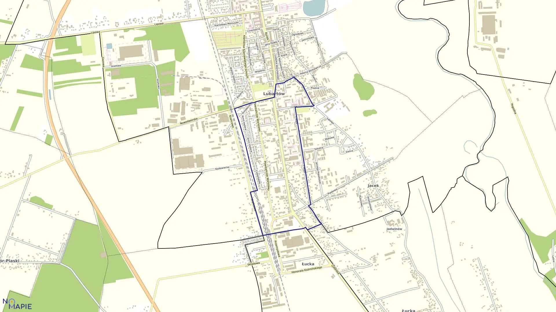Mapa obrębu LUBELSKA w mieście Lubartów