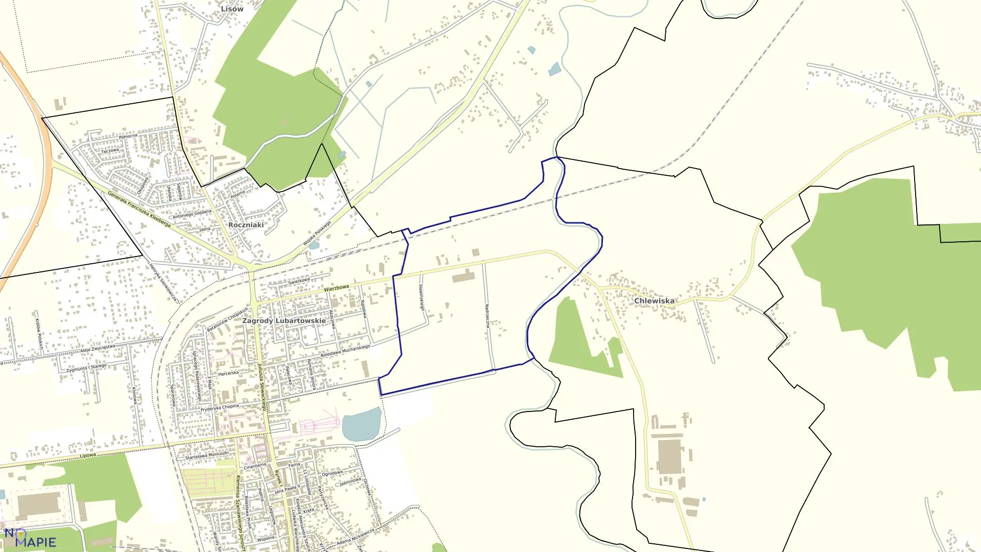 Mapa obrębu NADRZECZNA w mieście Lubartów