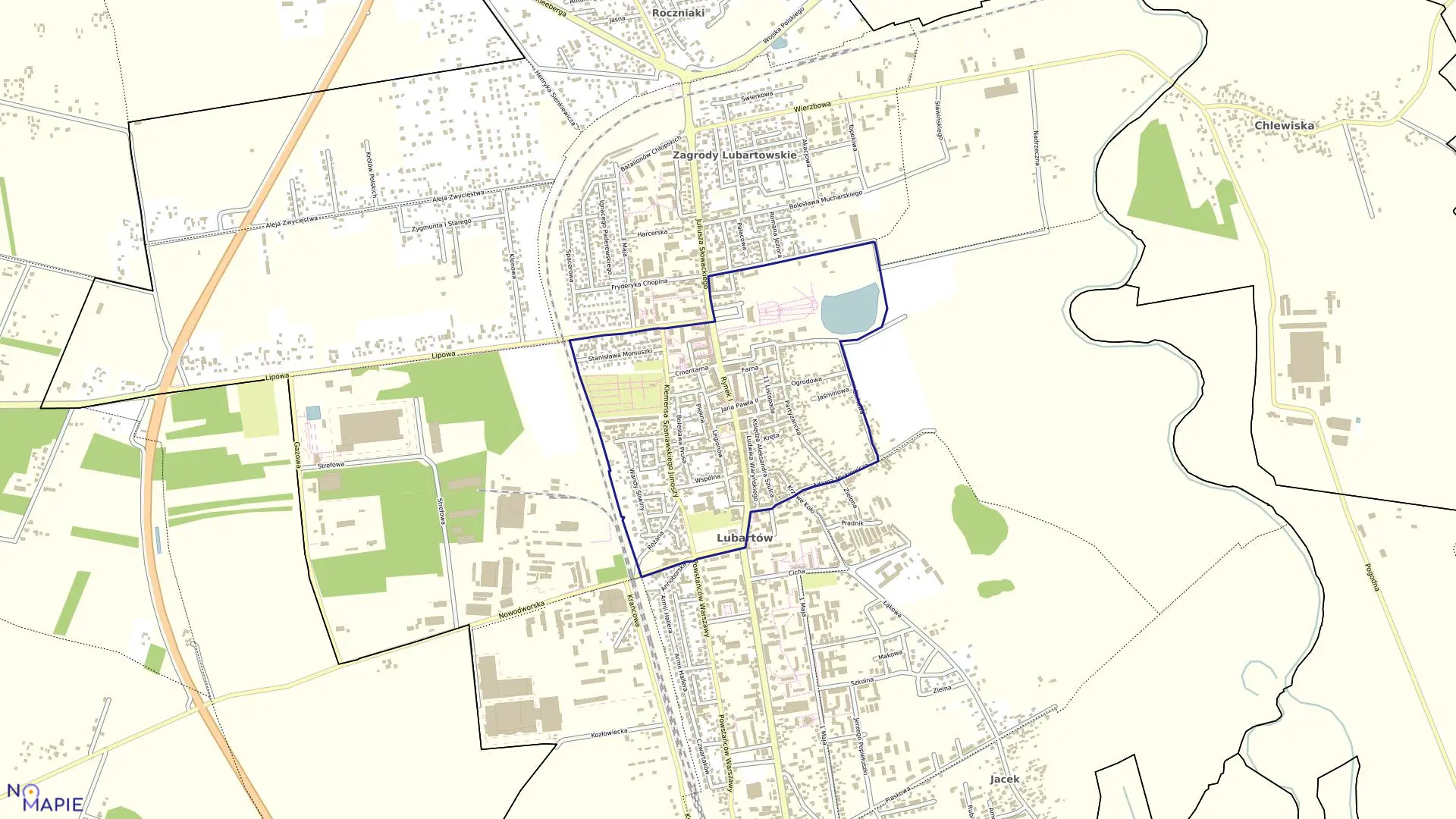 Mapa obrębu ŚRÓDMIEŚCIE w mieście Lubartów